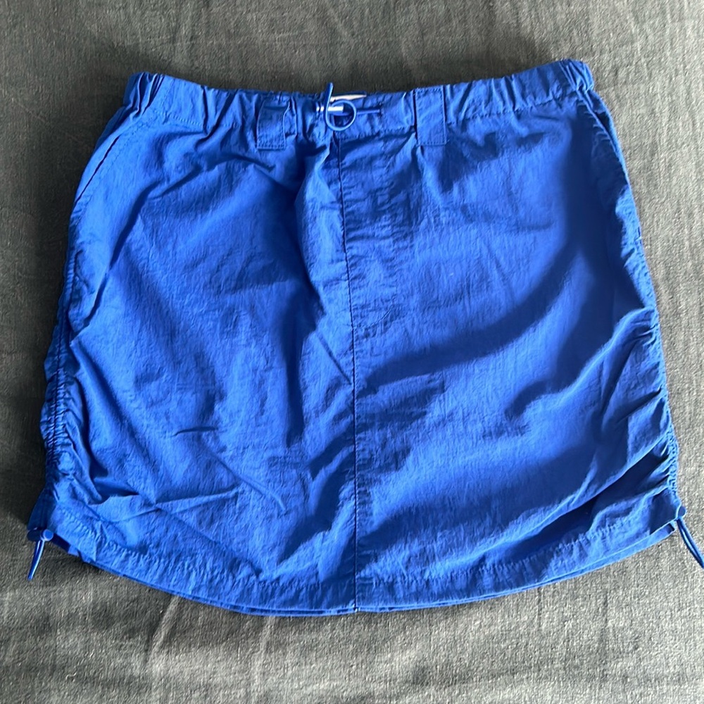 Nylon cargo style skirt